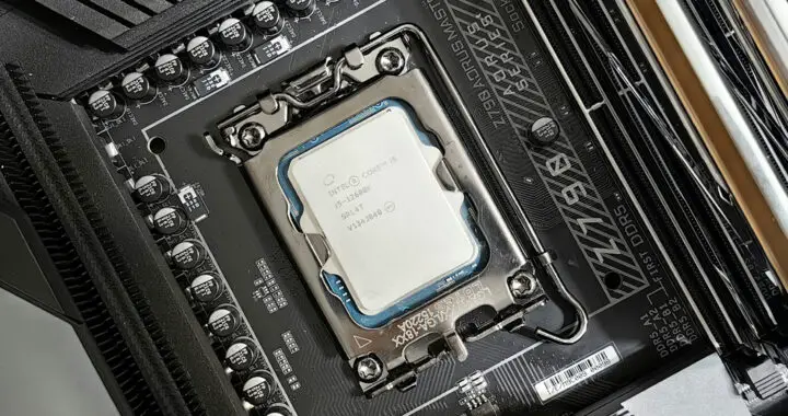 An image of an Intel Core processor attached on a motherboard for the article "Intel Smart Cache: Background, Purpose, Pros, and Cons"