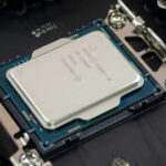 A close-up image of an Intel CPU chip for the article "Intel UHD Graphics: Review Features, Pros, and Cons"