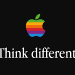 An image of the Apple logo in the 1990s with the "Think Different" slogan for the article "The Apple “Think Different” Slogan: Origin, Meaning, and Impact"